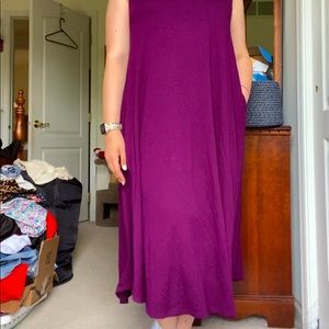 CLOSET SALE Grape purple casual midi dress